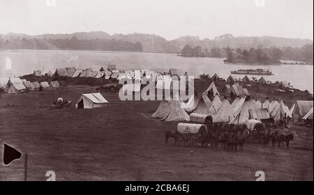 Belle Plain, Virginia, 1864. Früher Mathew B. Brady zugeschrieben. Stockfoto