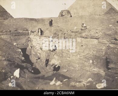 Ausgrabungen in der Nähe der Sphinx, 1853. Stockfoto