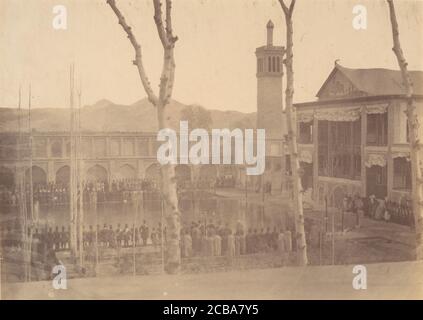 [Palast des Schahs, Respekt vor dem Schah/Fete de Salam, Teheran, Iran [wie 12]], 1840er-60er Jahre. Stockfoto