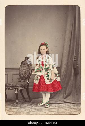 Follett Family Album of Children verkleiden sich für einen ausgefallenen Dress Ball, ca. 1880. (Kirsche Mädchen. Isabel Harding). Stockfoto