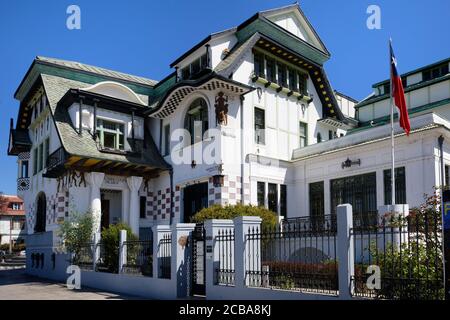 Baburizza Palast, Kunstmuseum, Valparaiso, Chile Stockfoto