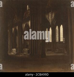 Salisbury Cathedral - das Schiff, aus dem südlichen Querschiff, 1858. Stockfoto
