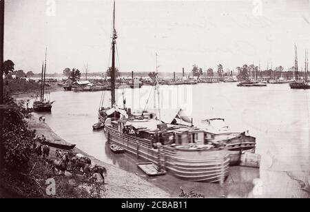 White House Landing, Pamunkey River, 1861-65. Früher Mathew B. Brady zugeschrieben. Stockfoto