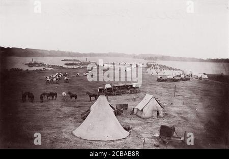 Belle Plain, Virginia, 1864. Früher Mathew B. Brady zugeschrieben. Stockfoto