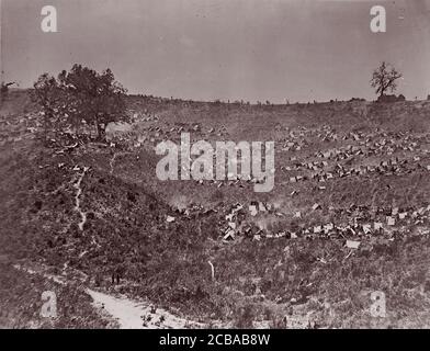 Konföderierte Gefangene in Belle Plain, 12. Mai 1863. Früher Mathew B. Brady zugeschrieben. Stockfoto