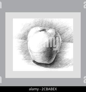 Illustration mit einem Bleistift Skizze Apfel für Ihre Kreativität Stock Vektor