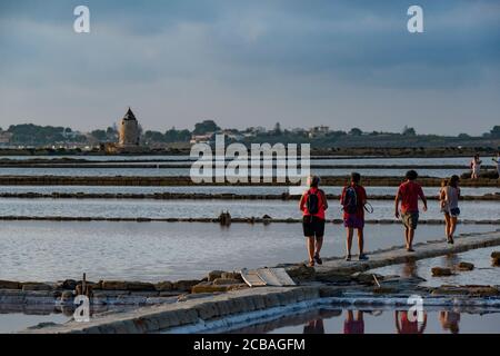 Saline di Marsala, Trapani, Sizilien Stockfoto