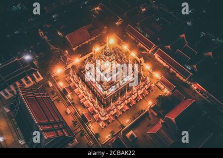 Luftaufnahme des Loha Prasat-Tempels in der Altstadt von Bangkok In Thailand Stockfoto
