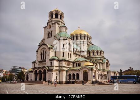 Sofia / Bulgarien - 26. September 2019: Kathedrale St. Aleksandar Nevski Stockfoto