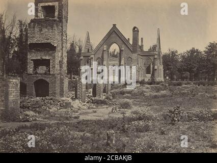 Ruinen in Columbia, South Carolina, 1860er. Stockfoto