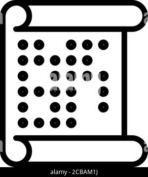 Symbol für Text in Brailleschrift, Umrissstil Stock Vektor