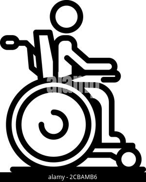 Junge Rollstuhl inklusive Bildung Symbol, skizzieren Stil Stock Vektor