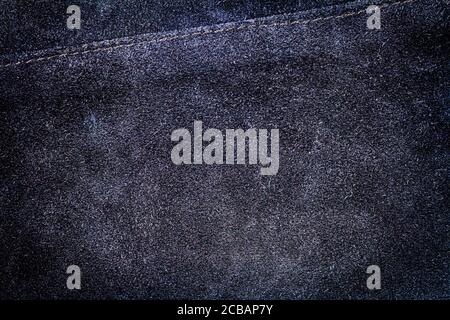 Echte blaue Wildleder Textur Hintergrund. Abstrakt vintage Naturleder Hintergrund. Stockfoto