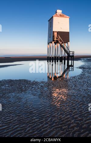 Burnham on Sea Low Lighthouse, Somerset, bei Sonnenaufgang Stockfoto