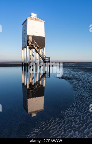 Burnham on Sea Low Lighthouse, Somerset, bei Sonnenaufgang Stockfoto