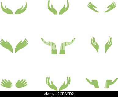 Vektor-Illustration der Heilung Hand Logo-Set Stock Vektor