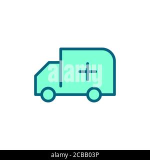 Krankenwagen Vektor Symbol Symbol medizinische isoliert auf weißem Hintergrund Stock Vektor