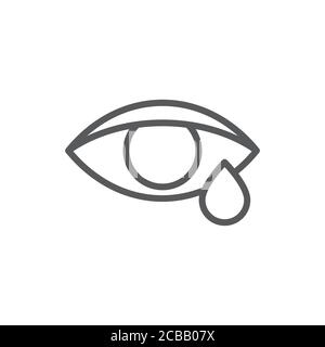 Allergische Reaktion weinen Vektor Symbol Symbol Auge isoliert auf weiß Hintergrund Stock Vektor