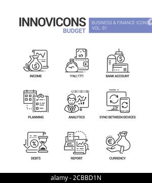 Haushalt - Vektor line Design style Icons einstellen Stock Vektor