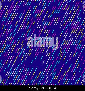 Abstraktes geometrisches Muster. Leuchtende Neonfarben. Memphis-Muster. Nahtloses Vektormuster. Vektorgrafik. Stock Vektor