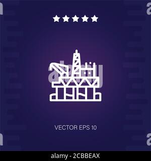 Öl Plattform Vektor-Symbol moderne Illustration Stock Vektor