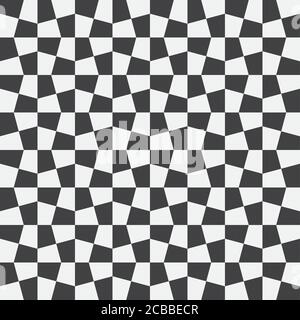 Ungleiche Prüfungen, abstrakter karierter Hintergrund. Vektorgrafik. Hintergrund mit schwarz-weiß nahtlos kariert Muster. Nahtloser Vektor-Patter Stock Vektor