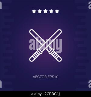Schlagstöcke Vektor-Symbol moderne Illustration Stock Vektor