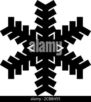 Schneeflocken-symbol. Weihnachten und Winter Thema. Einfache Schwarz Abbildung auf weißen Hintergrund. Stock Vektor