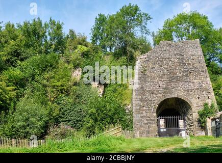 Die Überreste von Whitecliff Ironworks, Coleford, Forest of Dean, Gloucestershire Stockfoto