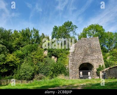 Die Überreste von Whitecliff Ironworks, Coleford, Forest of Dean, Gloucestershire Stockfoto