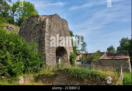 Die Überreste von Whitecliff Ironworks, Coleford, Forest of Dean, Gloucestershire Stockfoto