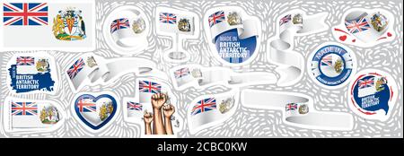 Vektor-Set der Nationalflagge des Britischen Antarktischen Territoriums Stock Vektor