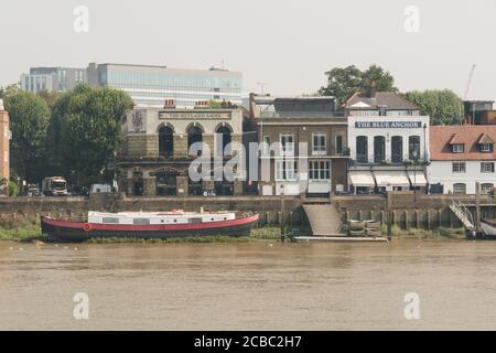 Das Blue Anchor Public House, Lower Mall, Hammersmith, London, W6, England, Großbritannien Stockfoto