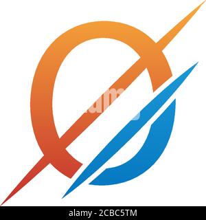 O Letter Slash Logo, Concept Letter O + Icon Slash Stock Vektor