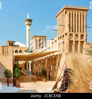 Straße im Al Fahidi Viertel in Old Dubai, Vereinigte Arabische Emirate (VAE) Stockfoto