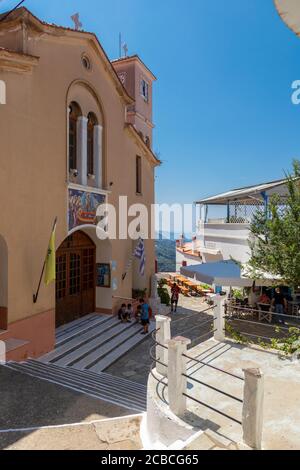 Griechisch-orthodoxe Kirche im Dorf Glossa, Skopelos, Nordsporaden, Griechenland Stockfoto