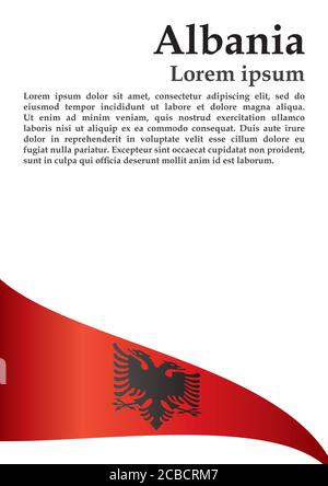 Flagge Albaniens, Republik Albanien. Vorlage für Award Design, ein offizielles Dokument mit der Flagge Albaniens. Helle, farbenfrohe Vektorgrafik. Stock Vektor