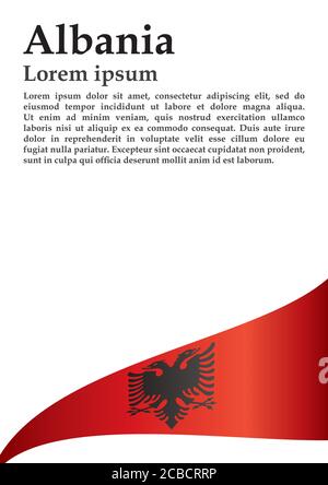 Flagge Albaniens, Republik Albanien. Vorlage für Award Design, ein offizielles Dokument mit der Flagge Albaniens. Helle, farbenfrohe Vektorgrafik. Stock Vektor