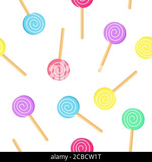 Candy bunt Nahtloses Muster. Lollipop Hintergrund Vektor Illustration. Stock Vektor