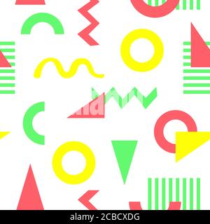 Geometrisches Farbmuster. Memphis-Design. Konfetti Muster Vektor Illustration. Stock Vektor