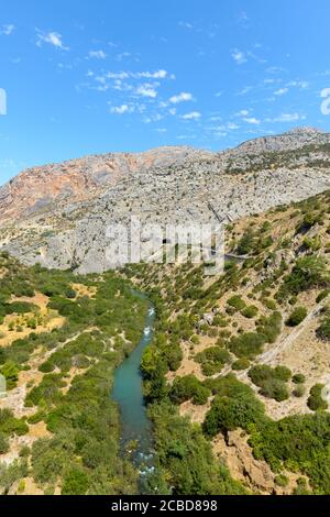Landschaft in Malaga Spanien am kleinen Pfad des Königs Stockfoto