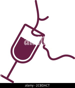 Profil trinken Wein Tasse trinken Stil Linie Symbol Vektor Illustration Design Stock Vektor