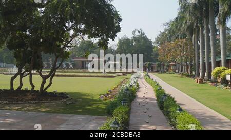 DELHI, INDIEN - 15. MÄRZ 2019: Schritte bei gandhis Haus Stockfoto