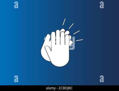 Beifall, klatscht die Hände, Ovation-Symbol. Vektorgrafik, flache Ausführung. Stock Vektor