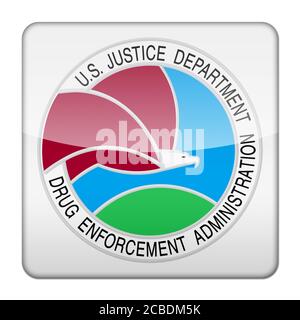 Drug Enforcement Administration Logo Symbolschaltfläche isolierte app Stockfoto