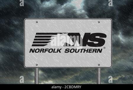 Norfolk Southern Railway Logo-Schild Stockfoto