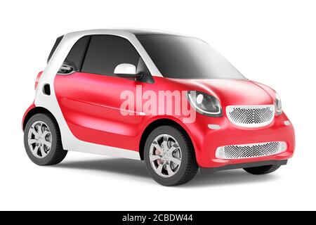 Vorderansicht des Eco Red Concept Car auf weißem Hintergrund Stockfoto