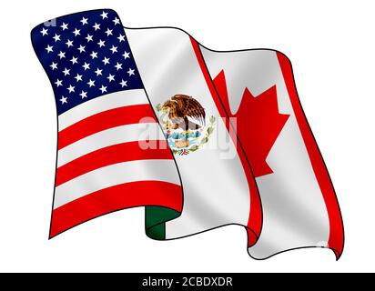 Nordamerikanisches Freihandelsabkommen NAFTA Stockfoto