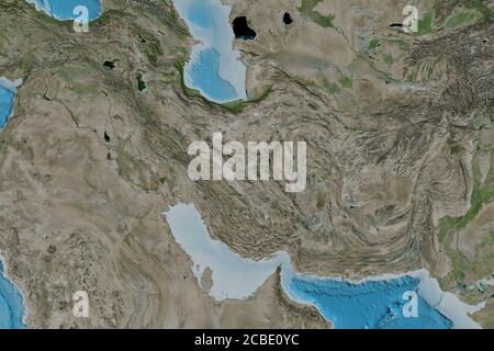 Ausgedehntes Gebiet des Iran. Satellitenbilder. 3D-Rendering Stockfoto