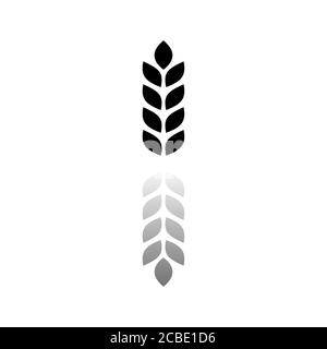 Landwirtschaft. Schwarzes Symbol auf weißem Hintergrund. Einfache Illustration. Symbol Für Flachen Vektor. Spiegelungsschatten. Kann in Logo, Web, Mobile und U verwendet werden Stock Vektor